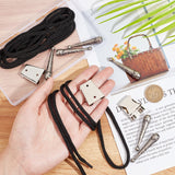 Bolo Tie Making Kits, Including Iron Bolo Tie Slide Clasp, Alloy Cord End and Round Nylon Cords, Antique Silver & Platinum, 5.2x1.1cm, Inner Diameter: 0.55cm