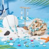 DIY Ocean Jewelry Making Finding Kit, Including Starfish & Dolphin & Chips Synthetic Turquoise & Natural Shell & Imitated Gemstone Acrylic Beads, Iron Ring, Alloy Pendant & Clasps, Mixed Color, 406Pcs/box