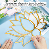 Lotus Acrylic Mirror Wall Stickers, with Self-adhesion, for Home Wall Cabinet Decorations, Gold, 291x260x2mm