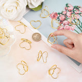 20Pcs Mini Iron Place Card Holders, Cute Table Card Holders, for Wedding, Parties, Heart, Golden, 25~29x29~31x24~26mm
