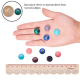 18 Kinds Natural & Synthetic Gemstone Cabochons, Half Round, 16x6mm, 1pc/color, 18pcs/set