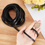 Flat Cowhide Leather Cord, for Jewelry Making, Black, 7x4mm