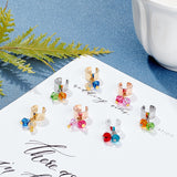 80Pcs 4 Colors 304 Stainless Steel Ear Cuff Findings, with Hole, Mixed Color, 10x9x6mm, Hole: 0.9mm, 20pcs/color