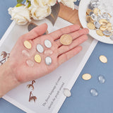 DIY Oval Pendants Making Kits, include 304 Stainless Steel Pendant Cabochon Settings and Transparent Glass Cabochons, Golden & Stainless Steel Color, Setting: 22x14x1mm, Hole: 2mm, Tray: 13x18mm, 40pcs/box