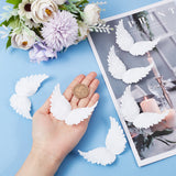 Plastic Angel Wings Ornament, Craft Wings, for DIY Christmas Gift, Cake Decoration, White, 80x50mm
