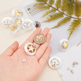 8Pcs 1-Hole Alloy Buttons, Flat Round with Star, for DIY Luggage and Hardware Accessaries, Silver, 29x7.9~12.5mm, Hole: 3.4mm, 8pcs/box