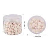 Unfinished Wood Beads, Natural Wooden Beads, Flat Round, Old Lace, 12.5x5.5mm, Hole: 2mm, 200pcs/box