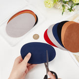 6 Pairs 6 Colors PU Leather Sew on Repair Patches, Faux Suede Elbow Knee Patches, for Sweatshirt Loose T Shirt Jeans, Oval, Mixed Color, 138x92x0.5mm, Hole: 1mm, 1 pair/color