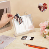 4 Inch Calendar-Style Tabletop Acrylic Photo Album, Standing Flip Photo Frame with Vertical Stand, Holds up to 68 Photos, Clear, 19.5x5.7x19.5cm, Inner Diameter: 10.5x8cm