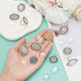 DIY Blank Dome Finger Rings Making Kit, Including Tortoise & Bird & Sun & Flower Adjustable Alloy Ring Settings, Glass Cabochons, Antique Silver, 20Pcs/bag