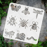 PET Hollow Out Drawing Painting Stencils, for DIY Scrapbook, Photo Album, Insects, 30x30cm