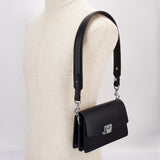 PU Leather Bag Straps, Wide Bag Handles, with Zinc Alloy Swivel Clasps, Purse Making Accessories, Black, 72.5x3.55cm