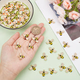 40Pcs Alloy Enamel Pendants, Cadmium Free & Nickel Free & Lead Free, Golden, Bee Charm, Gold, 17.5x22.5x4mm, Hole: 2mm