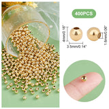 304 Stainless Steel Beads, Round, with Bead Container, Golden, 4x3.5mm, Hole: 1.6mm, about 400pcs/box