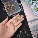 30Pcs Brass Circle Ring Stud Earrings with 30Pcs Friction Ear Nuts for Women, Nickel Free, Real 18K Gold Plated, 12mm, Pin: 0.7mm