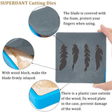 1Pc Wood Cutting Dies, with Steel, for DIY Scrapbooking/Photo Album, Decorative Embossing DIY Paper Card, Leather Crafts Making, Feather Pattern, 150x150x9mm