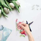 PVC Window Sticker, Flat Round Shape, for Window or Stairway  Home Decoration, Bird, 160x160x0.3mm, 4pcs/set