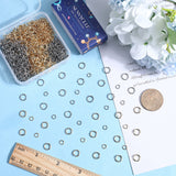 800Pcs 4 Styles 304 Stainless Steel Jump Rings, Open Jump Rings, Golden & Stainless Steel Color, 20 Gauge~18 Gauge, 5~8x0.8~1.2mm, Inner Diameter: 3.4~6mm, 200pcs/style