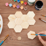 Unfinished Pine Wood Boards, for Wall Decoration, Hexagon, BurlyWood, 61x53x10.5mm