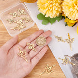 12Pcs 2 Style 304 Stainless Steel Pendant,  Hollow Charms, Sword & Flower, Real 18K Gold Plated, 33.5~47x17~25x1.5mm, Hole: 1.4~1.5mm, 6pcs/style