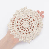 Cup Mat Cotton Coaster, Crochet Cotton Lace Coasters, for Drinks Home Decoration, Bisque, 10pcs/set