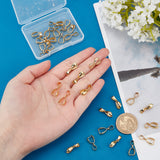 30Pcs Brass Ice Pick Pinch Bails, Long-Lasting Plated, Golden, 14.5x4mm, Hole: 4x6mm, Inner Size: 11x4.5mm, Pin: 0.7mm