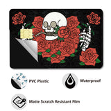 PVC Plastic Waterproof Card Stickers, Self-adhesion Card Skin for Bank Card Decor, Rectangle, Skull, 186.3x137.3mm