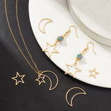 36Pcs 6 Style 304 Stainless Steel Linking Rings, Star & Moon, Golden, 13~25x10~21x1mm, 6pcs/style