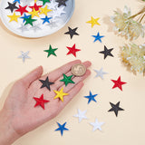 42Pcs 7 Colors Computerized Embroidery Cloth Iron on/Sew on Patches, Applique DIY Costume Accessory, Star, Mixed Color, 3x3cm, 6pcs/color