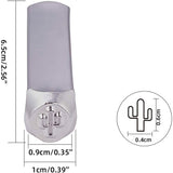 Iron Seal Stamps, Pattern: Cactus, Platinum, 65.5x10mm