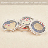 4Pcs 4 style Military Veterans Iron Challenge Coin, Appreciation Gift, Mixed Color, 1pc/style