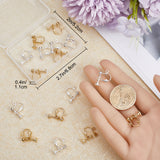 20Pcs 2 Colors Brass Clip-on Earring Findings, Components Screw Back Ear Wire Non Pierced Earring Converter, with Loop, for Jewelry Making, Golden & Silver, 17x14x5mm, Hole: 1.6mm, 10Pcs/color