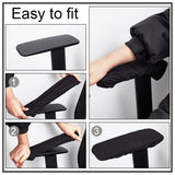 Spandex & Polyester Cover, for Office Chair Armrests, Armchair Slipcover, Black, 270x84x3mm, Inner Diameter: 230~450mm