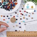 DIY Stretch Bracelets Making Kits, Including Gemstone Beads, 100Pcs 2 Colors Iron Spacer Beads, 1 Roll Elastic Crystal Thread and 1Pc Steel Scissors, Mixed Color, 6mm, Hole: 0.8mm