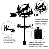 Orangutan Iron Wind Direction Indicator, Weathervane for Outdoor Garden Wind Measuring Tool, Wolf, 250~255x358mm