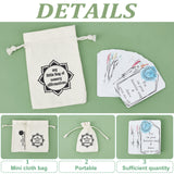 Paper Funny Sweary Affirmation Card Gifts, Rectangle with Cloth Bag, Chakra Theme, Old Lace, Card: 80x50x0.3mm, 16 sheet/set