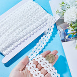 10M Flat Nylon Wavy Elastic Cord, Garment Accessories, White, 20mm, about 10.94 Yards(10m)/Roll