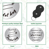 1Pc 304 Stainless Steel Commemorative Coins, Lucky Coins, with 1Pc PU Leather Cover, Heart Pattern, Coins: 30x1.8mm, Cover: 115x47x1.3mm