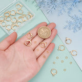 20Pcs Brass Huggie Hoop Earring Findings with Loop, with 20Pcs Open Jump Rings, Golden, 12 Gauge, 14.5x11.5x2mm, Hole: 1.8mm, Pin: 0.8mm