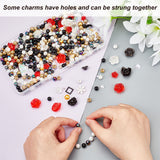 9 Styles DIY Jewelry Making Findings, Including Resin Cabochons and Acrylic Beads, Flower & Round & Half Round, Mixed Shapes, Mixed Color, 4~32x2~43mm