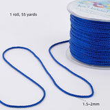 Nylon Threads, Milan Cords/Twisted Cords, Blue, 1.5~2mm, about 50m/roll