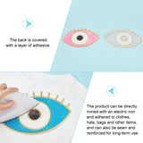 4Pcs 4 Colors Evil Eye Polyester Paillette Appliques, Sew on Patches, Sewing Craft Decoration, Mixed Color, 150x228x1.2mm, 1pc/color