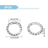 2Pcs 304 Stainless Steel Spring Gate Rings, O Rings, Antique Silver, 7 Gauge, 21.5x3.5mm,Inner Diameter: 15mm