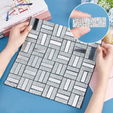 Adhesive Glass Cabochons Sheets, Rectangle Mirror Mosaic Pieces, Mosaic Tiles for Arts DIY Crafts, Silver, 300x300x5mm