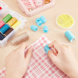 2 Bags 2 Styles Silicone Sewing Thimble Finger Protector, DIY Sewing Tools, Deep Sky Blue, 1bag/style