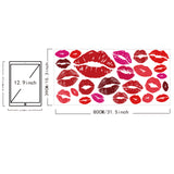 PVC Wall Stickers, Rectangle, for Home Living Room Bedroom Decoration, Lip Pattern, 390x800mm