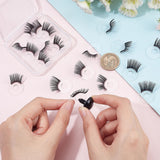 20Pcs Doll Eyelashes Strips, Doll Eye Make Up Accessory, for Doll DIY Craft Making, Black, 21.5x1mm, Inner Diameter: 7.7mm