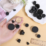 20Pcs 5 Style Silicone Hole Plugs, Snap in Hole Plugs, Post Pipe Insert End Caps, for Furniture Fencing, Round, Black, 10.5~29x10~14mm, 4pcs/style