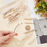 24Pcs 8 Style Alloy Rhinestone & Ferroalloy Plastic Pearl Beads Hair Bobby Pins, Hair Accessories for Girls, Golden, 60~4.5x2.5~11.5x6~13.5mm, 3pcs/style