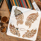 PET Hollow Out Drawing Painting Stencils, for DIY Scrapbook, Photo Album, Wing, 30x30cm